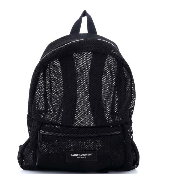Saint Laurent Logo Zip Backpack Mesh #166165S59B - Picture 2 of 7